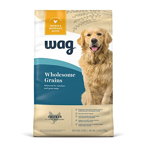 Amazon Brand – Wag Dry Dog Food, Chicken and Brown Rice, 5 lb Bag