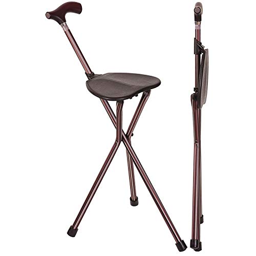 Switch Sticks Walking Stick, Walking Cane, Cane Chair, Quad Cane and Folding Cane with Seat is 34 Inches Tall, FSA HSA Eligible, and Supports up to 220 Pounds