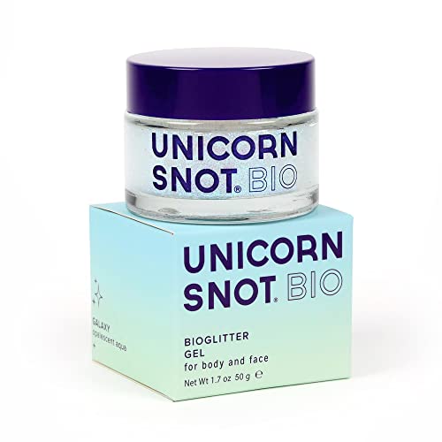 Unicorn Snot BIO Glitter Holographic Face & Body Glitter Gel: Face Glitter Makeup, Hair Glitter, Festival Rave and Anime Cosplay - Vegan & Cruelty Free, 1.7 oz (Galaxy)