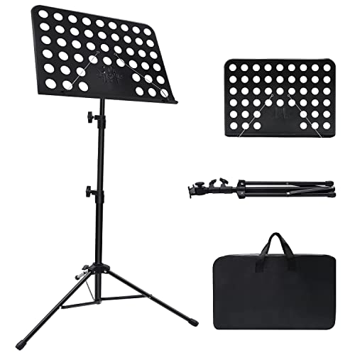 Sheet Music Stand, 1/2/3 Pack Adjustable Music Stand with Carrying Bag, Professional Music Book Holder Music Sheet Clip Holder for Guitar, Ukulele, Violin Players(1 Pack)