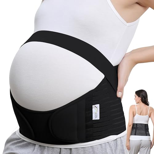 NeoTech Care Maternity Belt Support for Back, Abdomen, Waist & Hips, Pregnancy Belly Band for Pregnant Women | Pregnancy Must Have (Size L, Black Color)