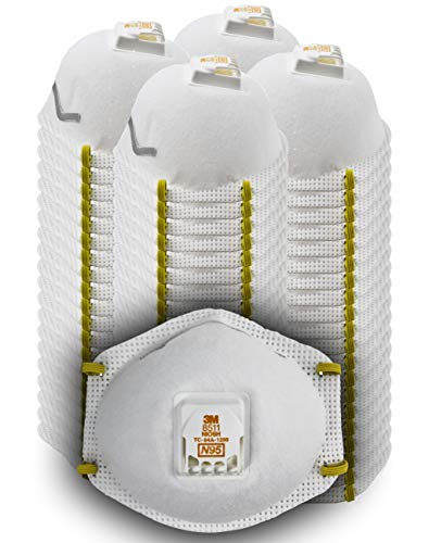 3M 8511 Particulate Disposable Respirator, N95, Pack of 80, Cool Comfort and Fewer Pressure Points with Dual Point Attachment for Grinding, Sanding, Sawing, Sweeping, Dust, Smoke,White