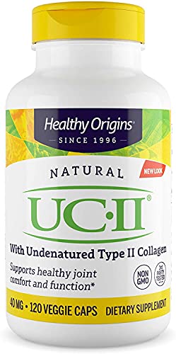 Healthy Origins UC-II, 40 mg - Premium Collagen Supplement for Joint Health, Mobility & Flexibility - Undenatured Type II Collagen - Gluten-Free & Non-GMO Supplement - 120 Veggie Caps