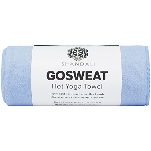 Shandali GoSweat Non-Slip Hot Yoga Towel with Super-Absorbent Soft Suede Microfiber in Many Colors, for Bikram Pilates and Yoga Mats.