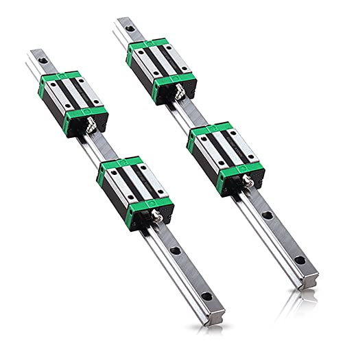 CNCMANS HGR20 Linear Guide Rail kit 2Pcs HGR20 800mm Linear Slide Rails and 4Pcs HGH20CA Linear Blocks Bearing Block, Anti Rust and High Precision CNC Parts for Automated Printer