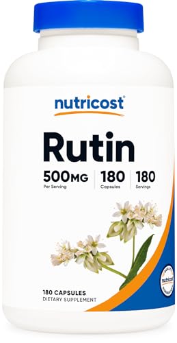 Nutricost Rutin 500mg, 180 Capsules - Gluten Free, Non-GMO, and Vegetarian Friendly