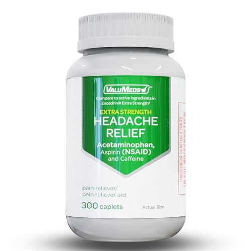 ValuMeds Extra Strength Headache Relief Caplets (300-Count) | Nonsteroidal Anti-Inflammatory Pain Reliever | Migraine Relief, Arthritis, Muscles, Joints