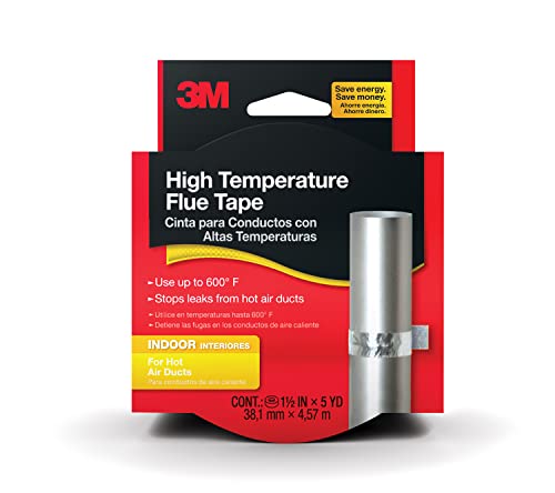 3M High Temperature Flue Tape, High Heat Sealing Tape up to 600 degrees, 15-Foot Roll