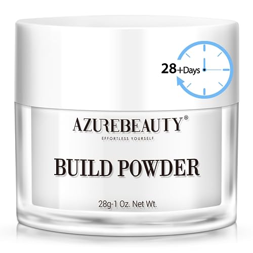 AZUREBEAUTY Clear Dip Powder for Nails, Essential Dipping Build Powder for 28+ Long-Lasting Nail Art Manicure Salon DIY at Home with Transparent Crystal Color, 28g/1Oz