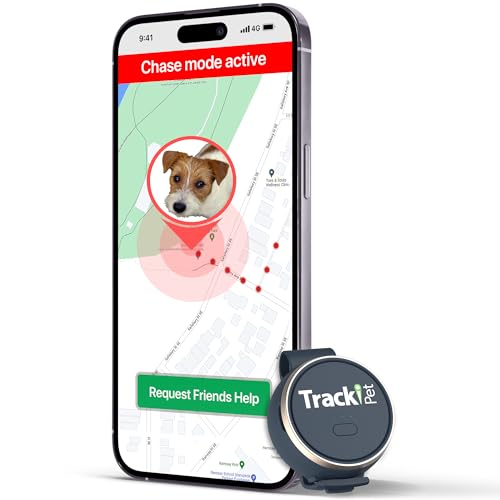 Tracki Dog GPS Tracker Tiny & Light Waterproof (9 lbs+), Unlimited Distance Works Worldwide Mini Size Smart Locator Subscription Required