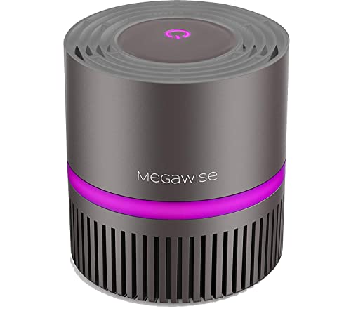 MEGAWISE H13 True HEPA Air Purifier Filter w. Activated Charcoal Layer for Home Bedroom Small Room Office, help to purify for Smoke, Dust, Pet Dander, Ozone Free, Fully Certified