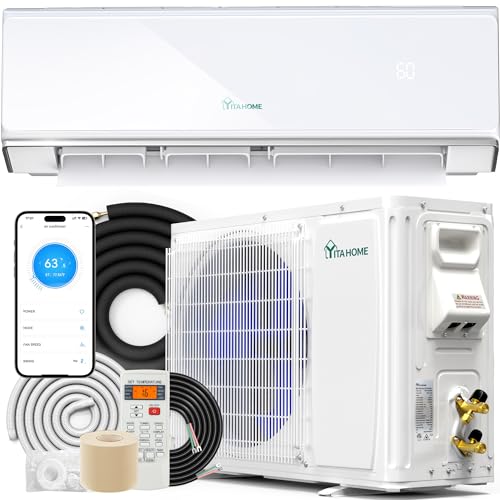 YITAHOME 24000 BTU Mini Split Air Conditioner Heat Pump System, Wifi Enabled 21 SEER2 208-230V Ductless AC Cool Up to 1500 Sq. Ft, Compatible with Alexa, R32 Refrigerant & Installation Kit, White