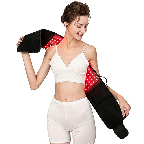 USUIE Red Light Therapy Belt, Infrared Light Therapy Wrap Red Light Therapy Device for Body with Timer for Back Shoulder Waist Muscle Pain Relief For Gift Women Men Gift