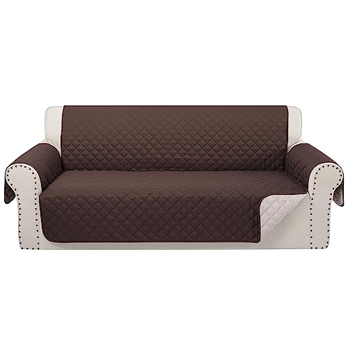 Luxshare Home Reversible Sofa Covers Couch Cover Furniture Protector(Sofa,Chocolate/Beige)