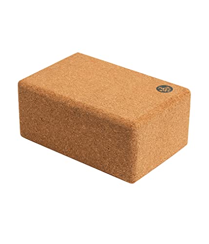 Manduka Yoga Cork Block - Yoga Prop and Accessory, Good for Travel, Comfortable Edges, Lightweight, Extra Firm Cork