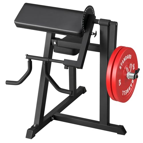 GMWD Bicep Tricep Curl Machine, 380LBS Plate Loaded Bicep Curls and Tricep Extension Machine, 2 in 1 Exercise Equipment for Home Gym Workout Station