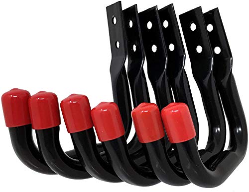 Tetra-Teknica UH03-6P Heavy Duty Garage Storage Utility Hooks, Color Black, 6 per Pack