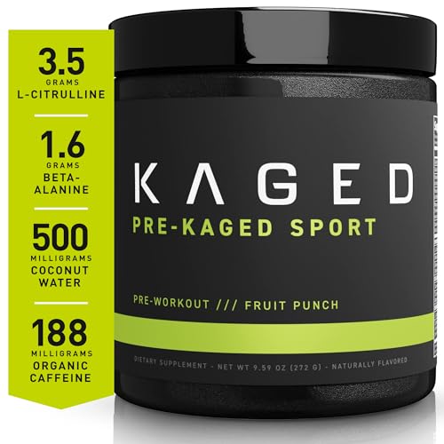 Kaged Athletic Sport Pre Workout Powder | Fruit Punch | Energy Supplement for Endurance | Cardio, Weightlifting Sports Drink | 20 Servings