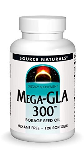 Source Naturals Mega-GLA 300 - Borage Seed Oil That is Hexane-Free - 120 Softgels