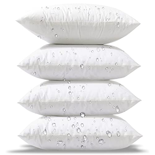 Phantoscope 18 x 18 Pillow Inserts - Pack of 4 Outdoor Water Resistant Throw Pillow Inserts Hypoallergenic Square Decorative Couch Sham Cushion Stuffer - 18 Inches