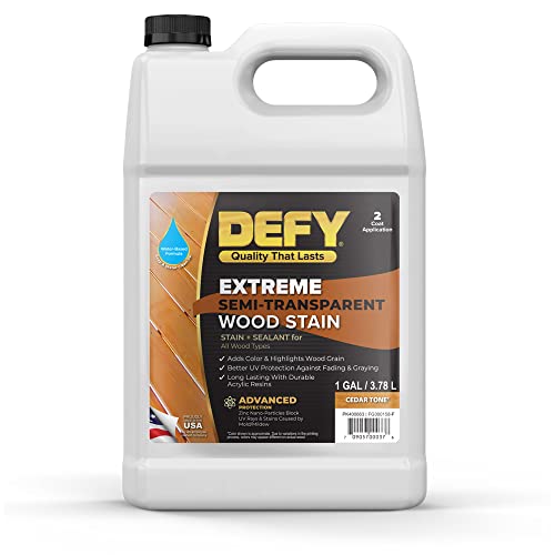 DEFY Extreme 1 Gallon Semi-Transparent Exterior Wood Stain, Cedar Tone