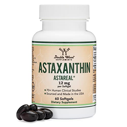 Astaxanthin 12mg Max Strength (AstaReal: Natural Patented Astaxanthin with 70+ Human Clinical Trials - World