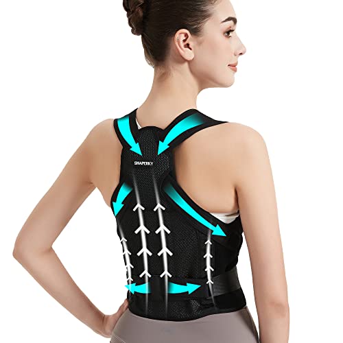 Back Brace and Posture Corrector for Women and Men, Adjustable And Lightweight Posture Corrector Back Support, Scoliosis and Hunchback Correction, Relief Back Pain, Provides Support And Shape For Neck, Shoulders And Back (Small)