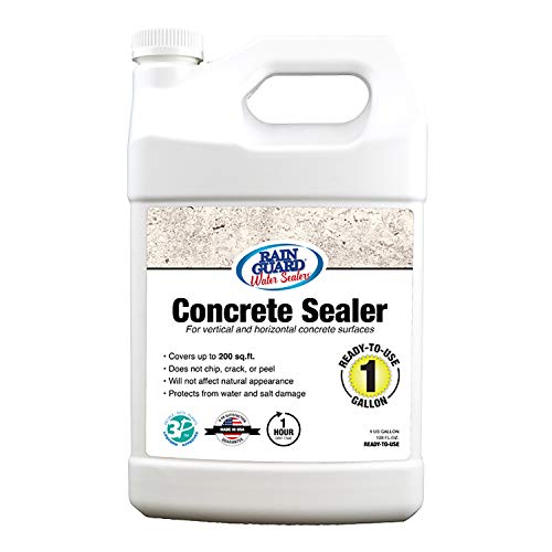 Rain Guard Water Sealers SP-4004 Concrete Sealer 1 Gallon - Clear Natural Finish - Deep Penetrating Water Repellent Protection for All Concrete Surfaces - Water-Based Silane/Siloxane