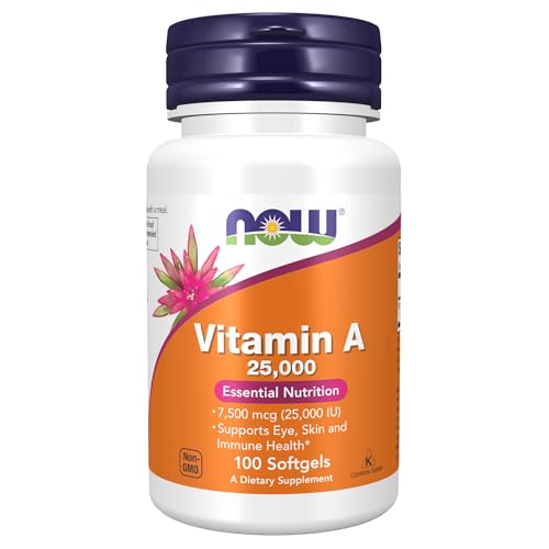 NOW Supplements, Vitamin A (Fish Liver Oil) 25,000 IU, Essential Nutrition, 100 Softgels