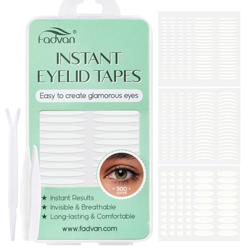 Eyelid Tape, 500Pcs Double Eyelid Tape for Hooded Eyes Invisible, Eyelid Lifter Strips, Invisible Eyelid Tape for Droopy Eyes, Suitable for Uneven or Monolids, Instant Eye Lift Without Surgery.