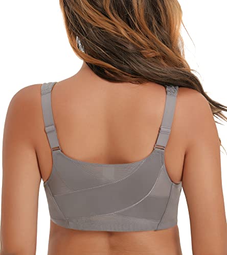 HACI Front Closure Posture Bra Back Support Comfort Unlined Wireless Bras Support Everyday