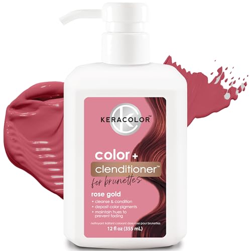 Keracolor Clenditioner for Brunettes ROSE GOLD Hair Dye - Semi Permanent Hair Color Depositing Conditioner, Cruelty-free, 12 Fl. Oz.