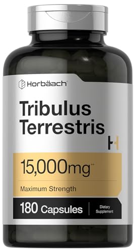 Tribulus Terrestris for Men 15000mg | 180 Capsules | Maximum Strength | Non-GMO, Gluten Free Extract Supplement | by Horbaach