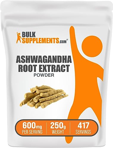 BULKSUPPLEMENTS.COM Ashwagandha Root Extract Powder - Ashwagandha Supplement, Ashwagandha Powder - Ashwagandha Extract, Ashwagandha Root Powder - Vegan, 600mg per Serving, 250g (8.8 oz)