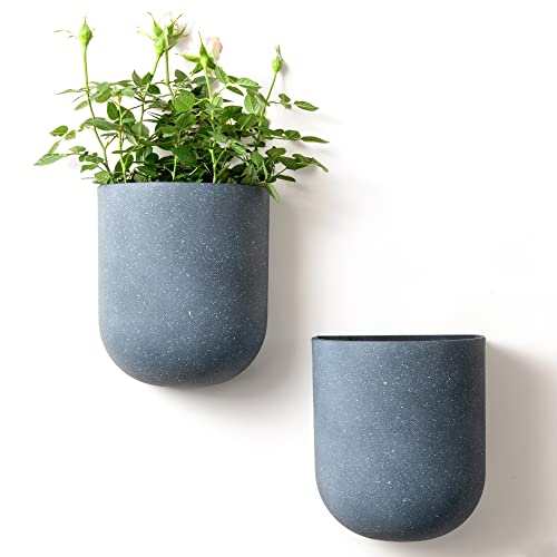LA Jolie Muse Wall Hanging Planter, Wall Plant Pot for Indoor Plant, Wall Decor, Set of 2, 6 Inch, Weathered Gray
