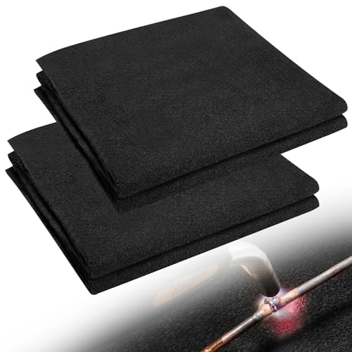 2 Pack Carbon Felt Welding Blanket Fireproof, 1800°F Heat Resistant Flame Retardant Protective Mat Insulation Pad for Soldering Welding Brazing Plumbing Supplies, 12