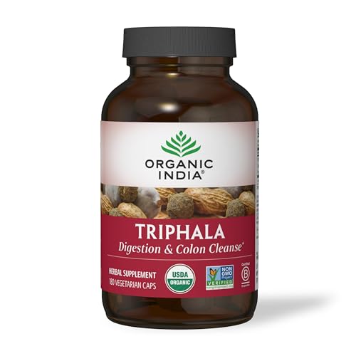 ORGANIC INDIA Triphala Supplement 180 Count Veg Capsules