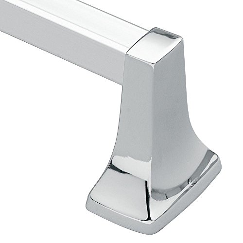 Moen Contemporary Chrome 24-Inch Bathroom Towel Bar, Wall Mounted Towel Hanger, 2224