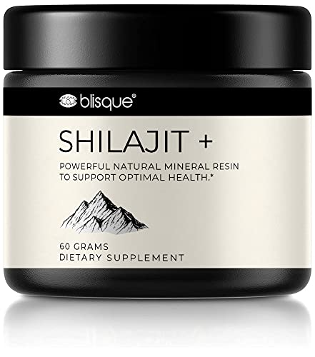 Blisque – Pure Himalayan Organic Shilajit Resin Supplement | Authentic and Natural | Golden Grade A | Contains Fulvic Acid and Trace Minerals | 60 Grams