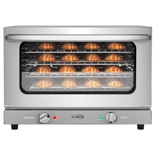 KoolMore 23 in. Countertop Convection Oven for Half-Size Pans with 4 Racks 1600W of Power in Stainless-Steel, ETL Listed for Safety and Sanitation (KM-CTCO-15)