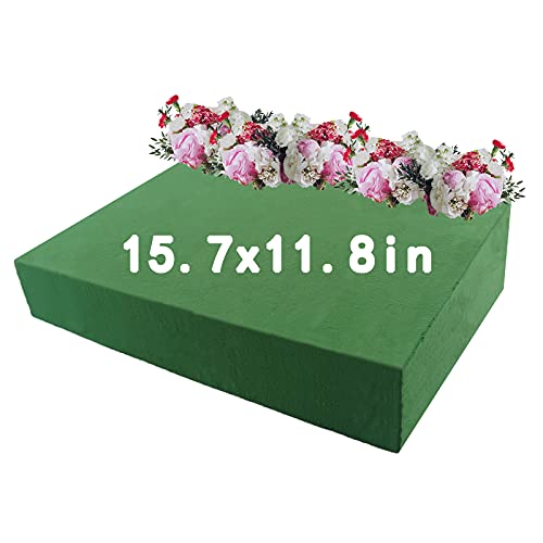 Prashent Dry & Wet Floral Foam Bricks, 15.7 x 11.8’’ Large Green Styrofoam Foam Blocks for Fresh Artificial Flowers Arrangements Wedding Florist Supplies Arts & Crafts Project