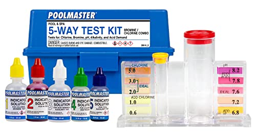 Poolmaster 22260 Essential Collection Chemistry Set, 5-Way Swimming Pool and Spa Water Test Kit, Small, Multi