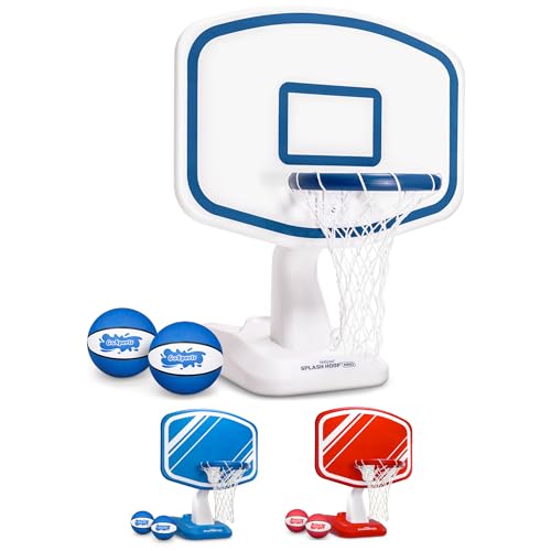 GoSports Splash Hoop Swimming Pool Basketball Game, Includes Poolside Water Basketball Hoop, 2 Balls and Pump – Choose Your Style