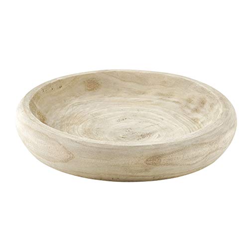 Santa Barbara Design Studio Wood Serving Bowl, Hand Carved Paulownia Wood Fruit Bowl/Wood Decor, 11.5