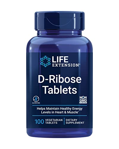 Life Extension D-Ribose Tablets - RIBOSE Supplement for Heart Health, Cellular Energy and Exercise Recovery Support – Gluten-Free, Non-GMO, Vegetarian – 100 Tablets