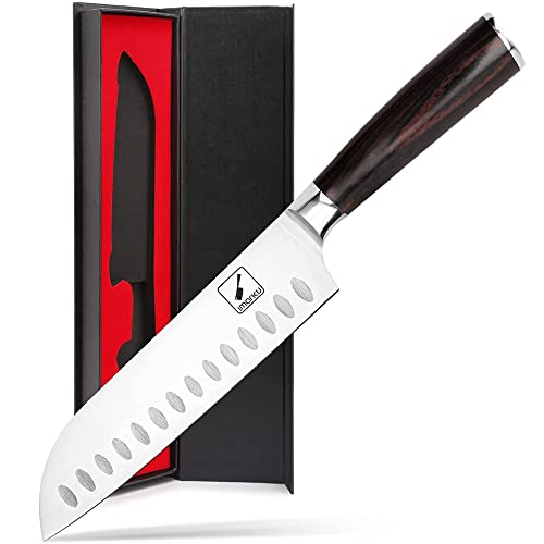 imarku Chef Knife 7 Inch Kitchen Knife Ultra Sharp Santoku Knife - 7Cr17Mov Japanese Chefs Knife, Kitchen Gadgets 2024, Valentines Day Gifts for Him Her, Mens Gifts for Dad with High-End Gift Box