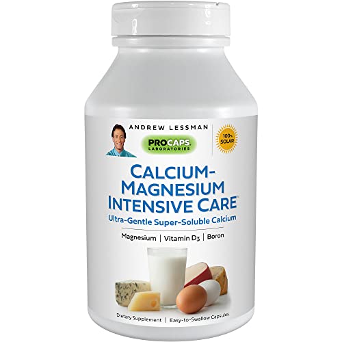 Andrew Lessman Calcium Magnesium Intensive Care 60 Capsules – Bone and Skeleton Health Essentials. Easy to Swallow Capsules with Super Soluble Fine Powder. Gentle to Even The Most Sensitive Stomachs