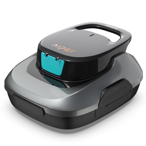 AIPER Scuba SE Robotic Pool Cleaner, Cordless Robotic Pool Vacuum, Lasts up to 90 Mins, Ideal for Above Ground Pools, Automatic Cleaning with Self-Parking Capabilities