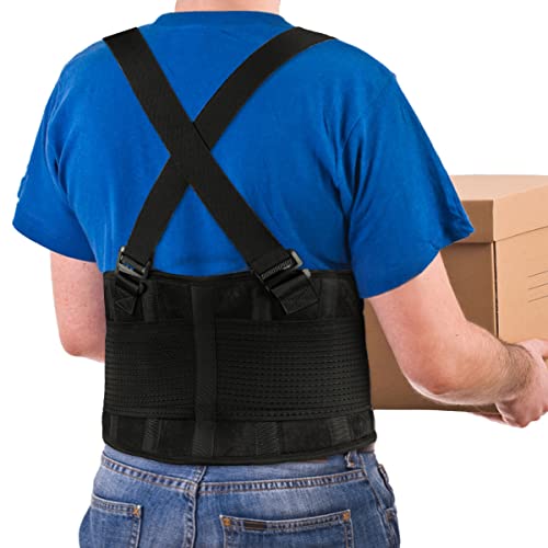 Back Brace Lumbar Back Support Belt for Women and Men Lower Back Pain Relief,Injury Recovery Heavy Lifting Support with Removable Adjustable Extension Support for Moving and Warehouse 5XL(53