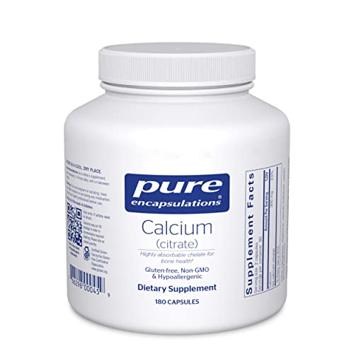 Pure Encapsulations Calcium (Citrate) - Highly Absorbable - for Bone & Cardiovascular Support* - 180 Capsules